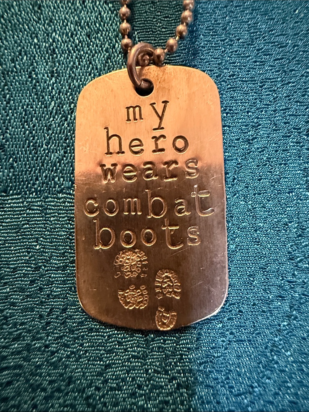 Military Tribute Dog Tag Necklace in Sterling silver